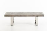 76" Gray and Silver Dining Bench