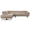 35" Taupe Leather Sectional Sofa
