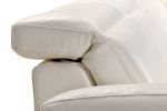 29" White Leather And Wood Sectional Sofa