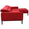 28" Red Fabric And Wood Sectional Sofa