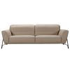 30" Taupe Leather  Iron  And Wood Sofa And Chair Set