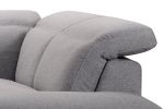30" Grey Fabric And Iron Sectional Sofa With A Wood Frame