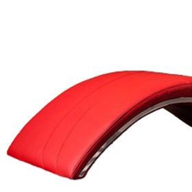 75" Red Faux Leather Striped Lounge Chair
