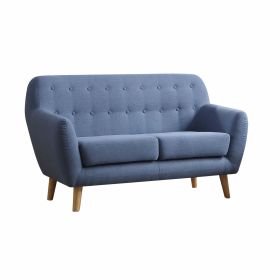 57" X 31" X 35" Blue Linen Loveseat