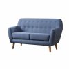 57" X 31" X 35" Blue Linen Loveseat