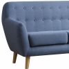 57" X 31" X 35" Blue Linen Loveseat