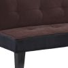 66" Dark Brown Microfiber Convertible Futon Sleeper Sofa With Black Legs