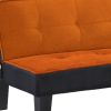 66" Orange Fabric Sofa With Black Legs