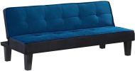 66" Blue Fabric Sofa With Black Legs