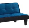 66" Blue Fabric Sofa With Black Legs