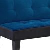 66" Blue Fabric Sofa With Black Legs