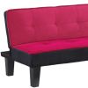 66" Pink Fabric Sofa With Black Legs