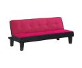 66" Pink Fabric Sofa With Black Legs