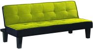 66" Green Fabric Sofa With Black Legs