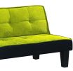66" Green Fabric Sofa With Black Legs