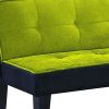 66" Green Fabric Sofa With Black Legs