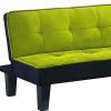 66" Green Fabric Sofa With Black Legs