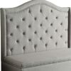 54" Beige Fabric Settee With Chocolate Legs