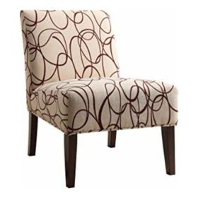 30" X 23" X 33" Fabric And Espresso Accent Chair
