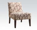 30" X 23" X 33" Fabric And Espresso Accent Chair