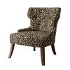 28" X 30" X 36" Leopard Fabric And Espresso Accent Chair