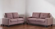 71" Chocolate Linen Platinum Sofa And Loveseat