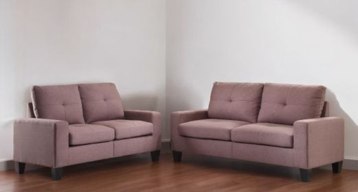 71" Chocolate Linen Platinum Sofa And Loveseat