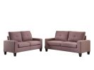 71" Chocolate Linen Platinum Sofa And Loveseat