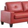 71" Red Pu Platinum  Sofa And Loveseat