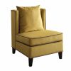 Dark Yellow Velvet With Piping Accent Chair