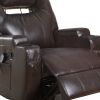 34" Brown Faux Leather Heated Massage Home Theater Recliner