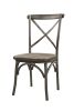 Set of Two Gray And Ash Gray Wood Cross Back Dining Side Chairs
