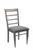Set of Two Gray Upholstered Fabric Ladder Back Dining Side Chairs