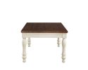72" X 42" X 30" Walnut And White Washed Solid Wood Dining Table