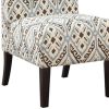 30.5" X 22.5" X 33.5" Blue And Black Pattern Upholstered Accent Chair