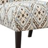 30.5" X 22.5" X 33.5" Blue And Black Pattern Upholstered Accent Chair