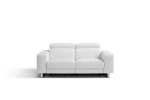 73" White And Silver Top Grain Leather Manual Reclining Love Seat