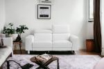 73" White And Silver Top Grain Leather Manual Reclining Love Seat