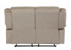 60" Beige Microfiber Manual Reclining Loveseat