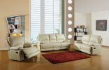 Three Piece Indoor Beige Faux Leather Six Person Seating Set