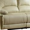 89" Beige Faux Leather Sofa With Black Legs