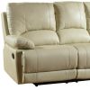 89" Beige Faux Leather Sofa With Black Legs