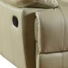 65" Beige Faux Leather Manual Reclining Love Seat