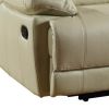 65" Beige Faux Leather Manual Reclining Love Seat