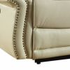 90" Beige Faux Leather Sofa With Black Legs