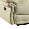 90" Beige Faux Leather Sofa With Black Legs