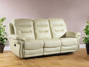 90" Beige Faux Leather Sofa With Black Legs