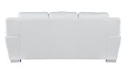 85" White Leather Sofa With Silver Legs