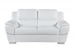 69" White And Silver Faux Leather Love Seat