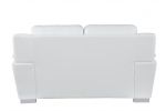 69" White And Silver Faux Leather Love Seat
